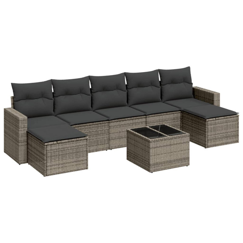 Vidaxl Garden Sofa Set Grey, Dark Grey