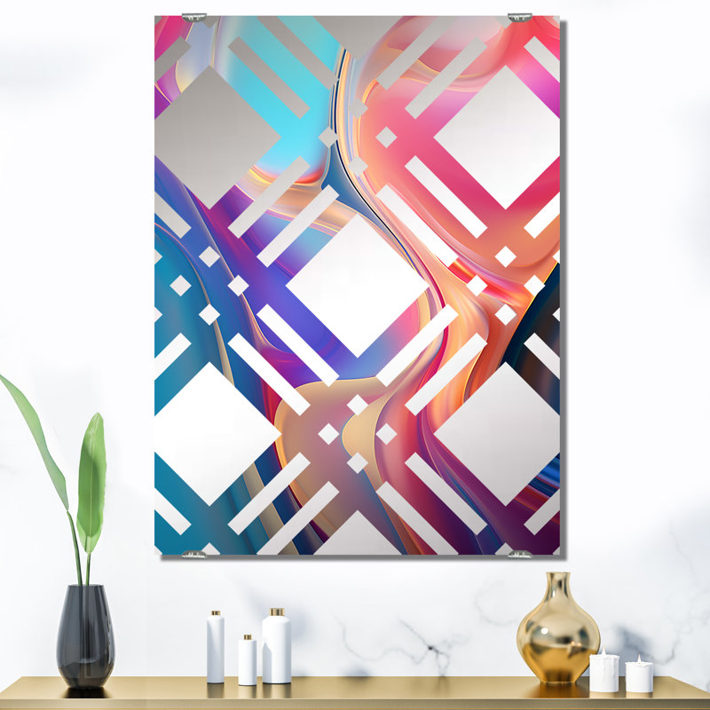 Chiou - Miroirs muraux décoratifs transitionnels à formes abstraites modernes, 40 po x 30 po