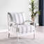 Chaise de salon à rayures blanches et bleu marine, rehausse le style intérieur de la chaise avec garniture - apparence générale