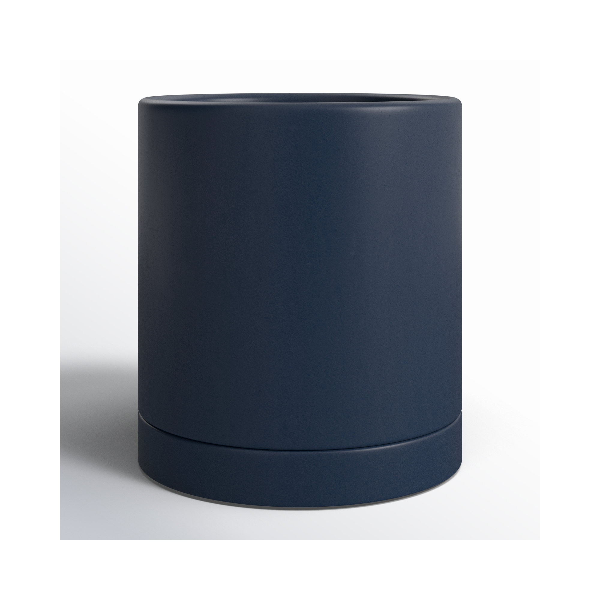 Carlotta Ceramic Pot Planter, Dark Blue, 4.75" H x 4.25" W x 4.25" D