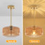 Luminaire suspendu simple à intensité variable 1 lumière avec abat-jour en verre ambré pour îlot de cuisine, salle à manger, chambre à coucher, couloir-1958730161-1958730162