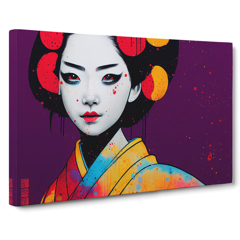 Painted Geisha Vol.2 Abstract - Wrapped Canvas Print, 35cm H x 50cm W x 3cm D