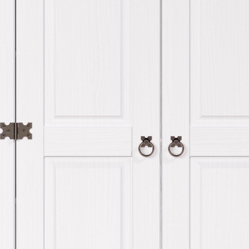 Conte 2 Door Cupboard, White and Antique Wax Finish, Corona design