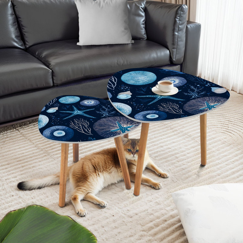Ensemble de 2 tables basses gigognes Triangle