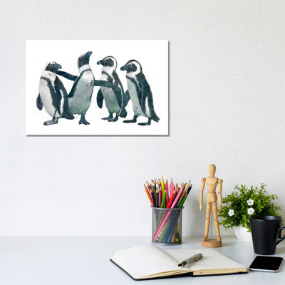 Penguin Party by Laura Graves - Wrapped Canvas Painting