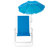 XL Heavy Duty Steel Beach Chair With Umbrella, Royal Blue, 15" Seat Height, Support Bar, Single Position Reclining, 265 Lbs Weight Capacity-1568391372