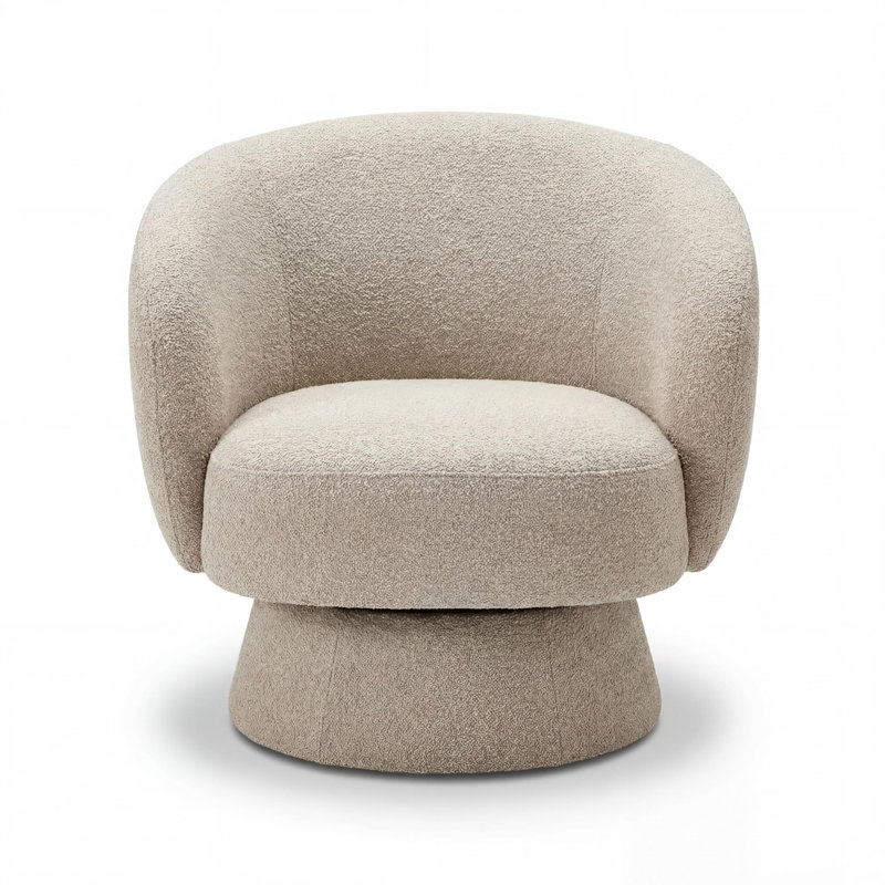 Upholstered Fabric Accent Chair, Beige