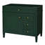Armoire de salle de bain en bois massif 36 po - look moderne avec 2 tiroirs, tiroir coulissant et rangement dissimulé