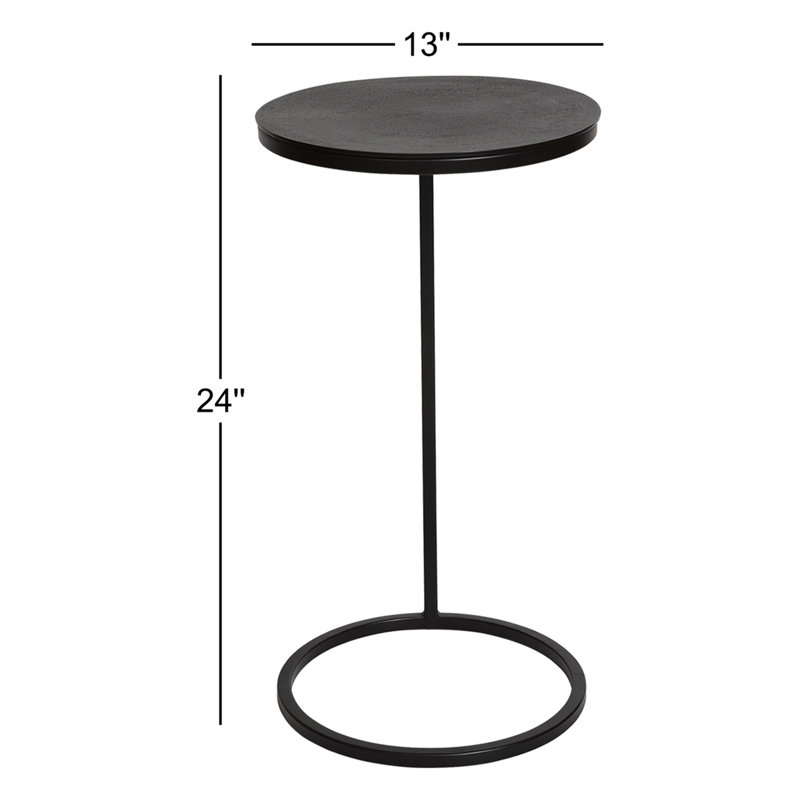 Addie End Table, Aged Black Top/Aged Black Base