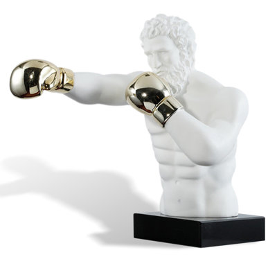Objet décoratif en résine en forme d'homme blanc avec marbre