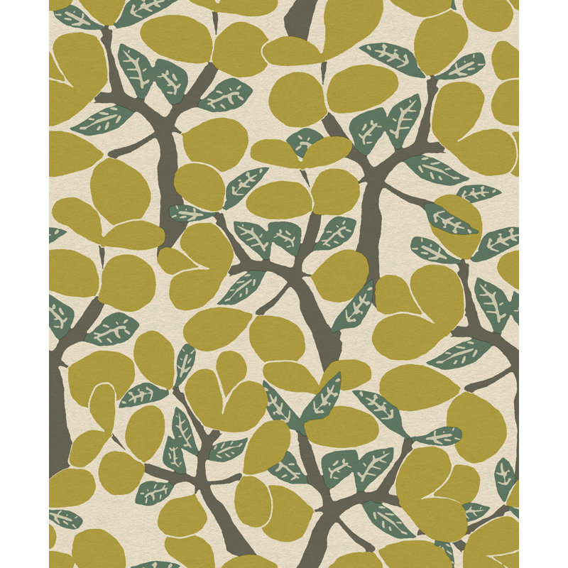 Double rouleau floral Dhane, Citron