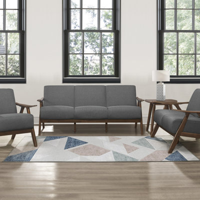 Mobilier de dossier et de siège rembourré en bois avec revêtement en noyer de 1 pièce Modern Home Furniture