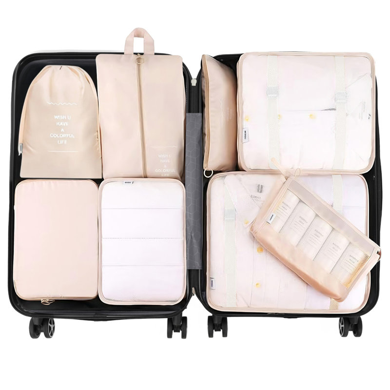 Ensemble de valises en plastique Hardshell - Valises légères et durables avec deux roulettes pivotantes, tailles de bagage à main et pour bagages