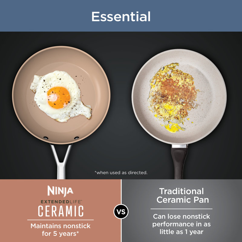 Ninja Extended Life Premium Ceramic 10.25" Fry Pan, 8.25"