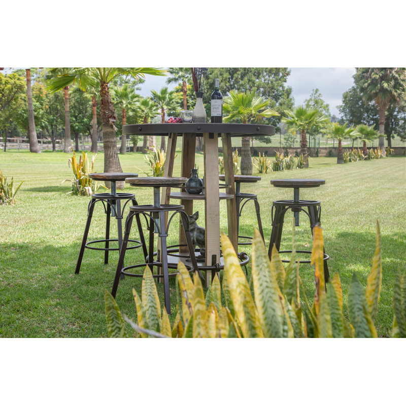 Valbone Round Pine Outdoor Bar Table