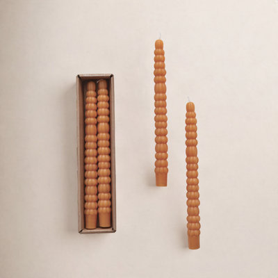 Unscented Pumpkin Shaped Taper Candles In Box