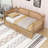 Wood Daybed with Rattan Headboard and Trundle-212739877-212739879