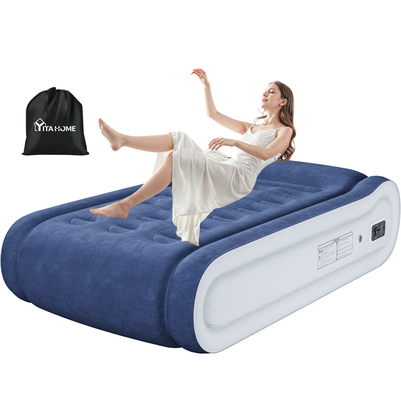 Alwyn Home Queen Air Mattress With Integrated Pillow Inflatable Mattress With High-Speed Pump, Carry Bag And Repair Tools