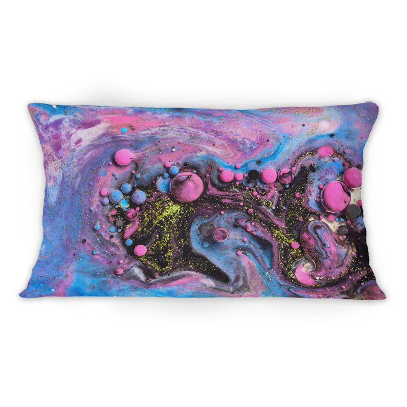 Coussin 12 "x 20" rose et bleu