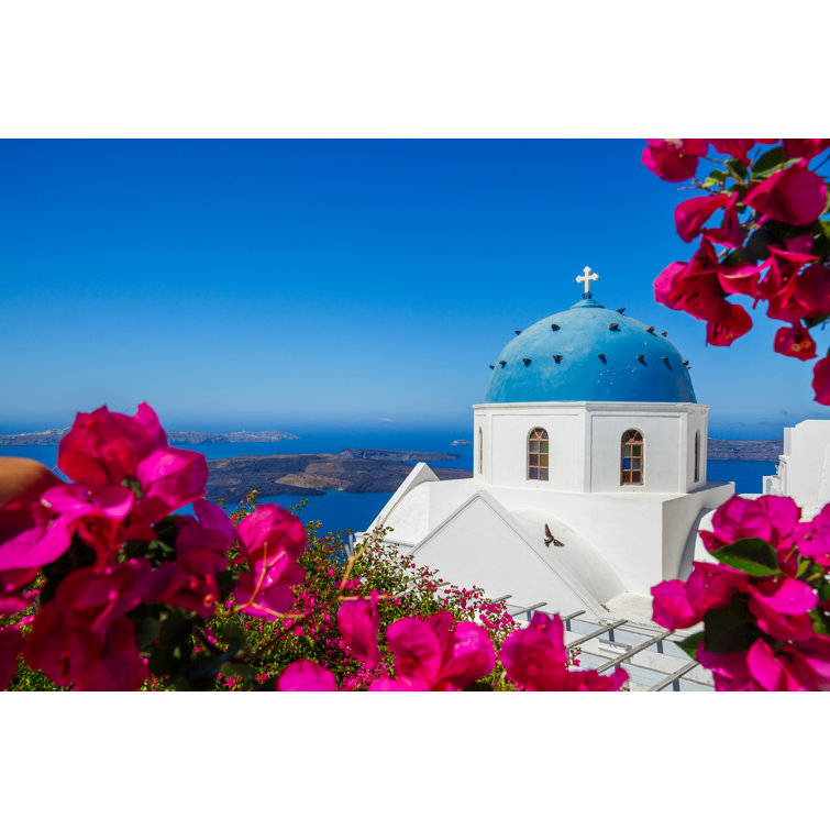 Church Of Santorini by Santorines - Wrapped Canvas Print