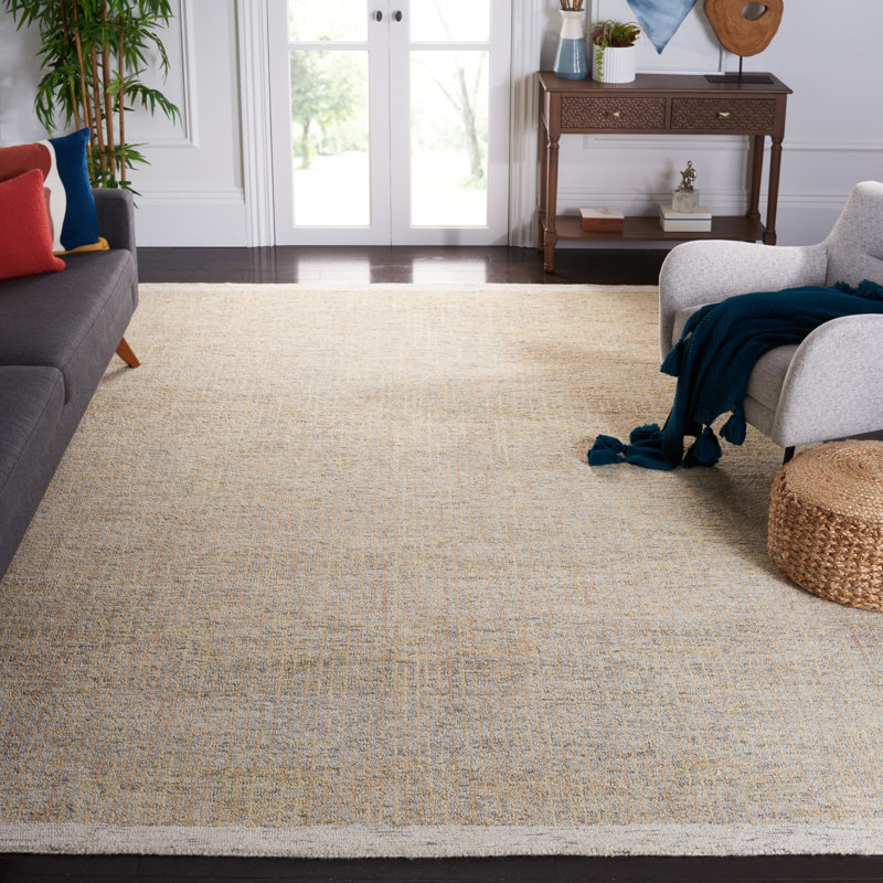 Lukas Hand Tufted Wool/Cotton Solid Color Rug in Gray, Rectangle 8' x 10'