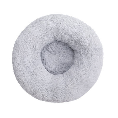 Lit moelleux rond pour animaux de compagnie, amovible et lavable pour votre commodité, chaud et doux pour un sommeil profond, convient aux chats et aux chiens, confortable toute l'année.