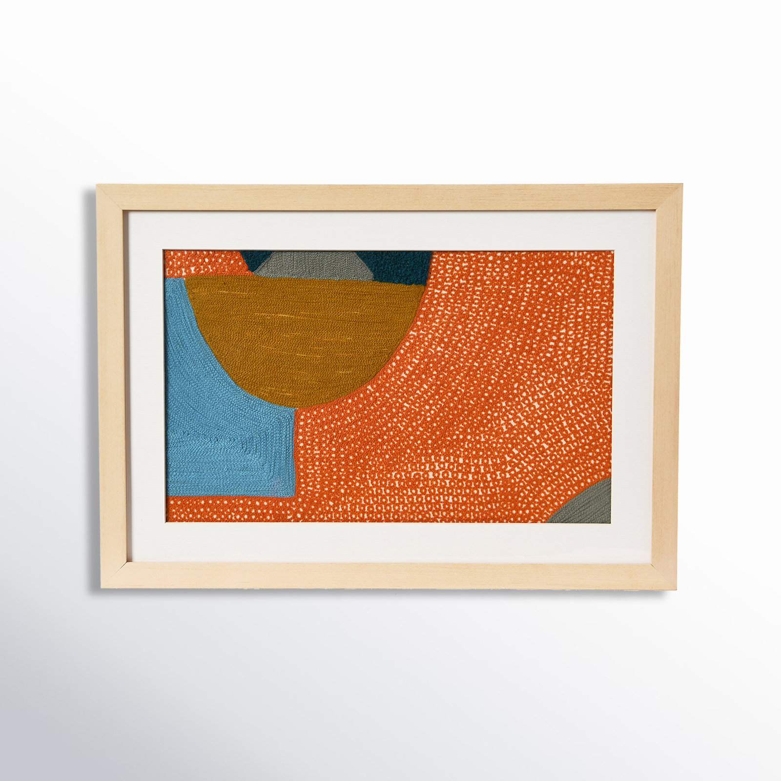 Mid-Century Modern Framed Textile Wall Art