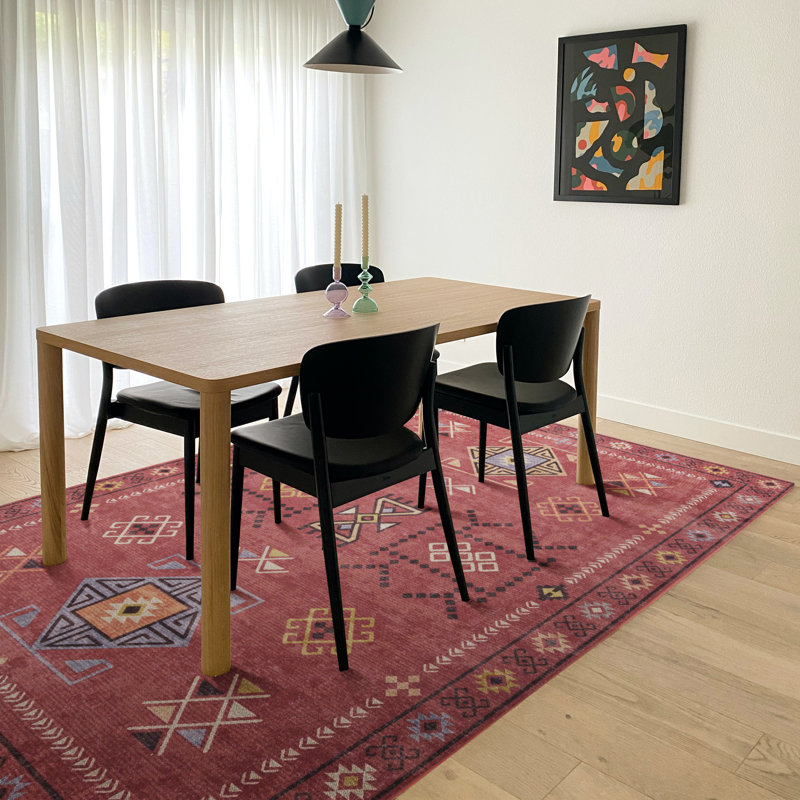 Tapis rouge / crème Maril Austell, Rectangle 8 pi x 10 pi