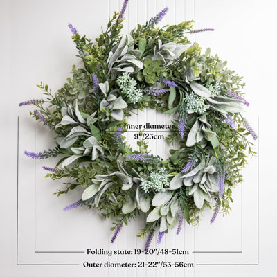 55 cm Lavender Silk Artificial Wreath