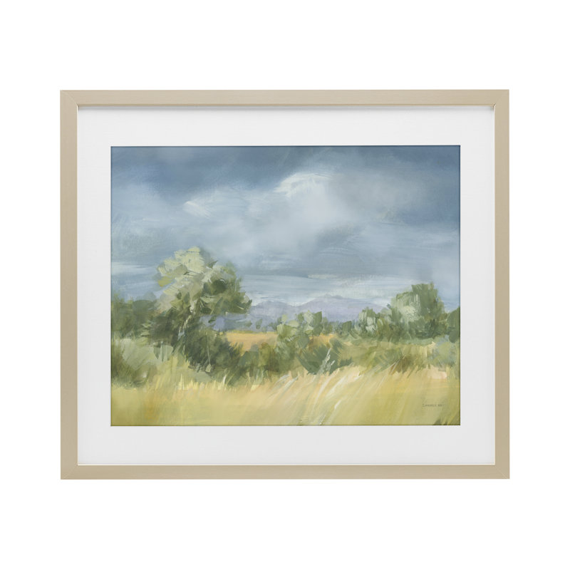 «Whispering Winds Countryside», reproduction encadrée sous verre, conception de Danhui Nai, Cadre de récolte en pin