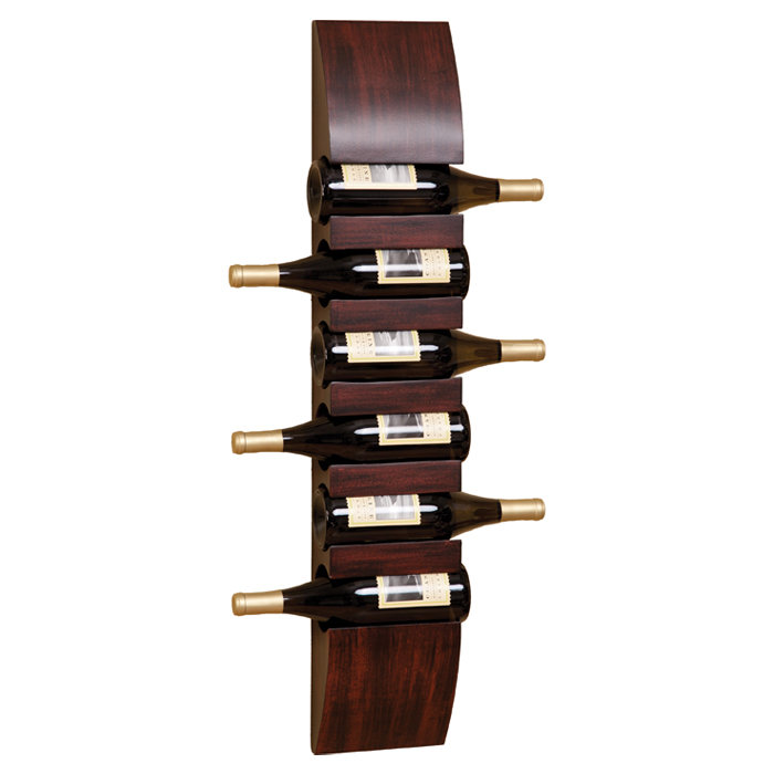 Wall Mounted Wine Bottle Rack in Brown