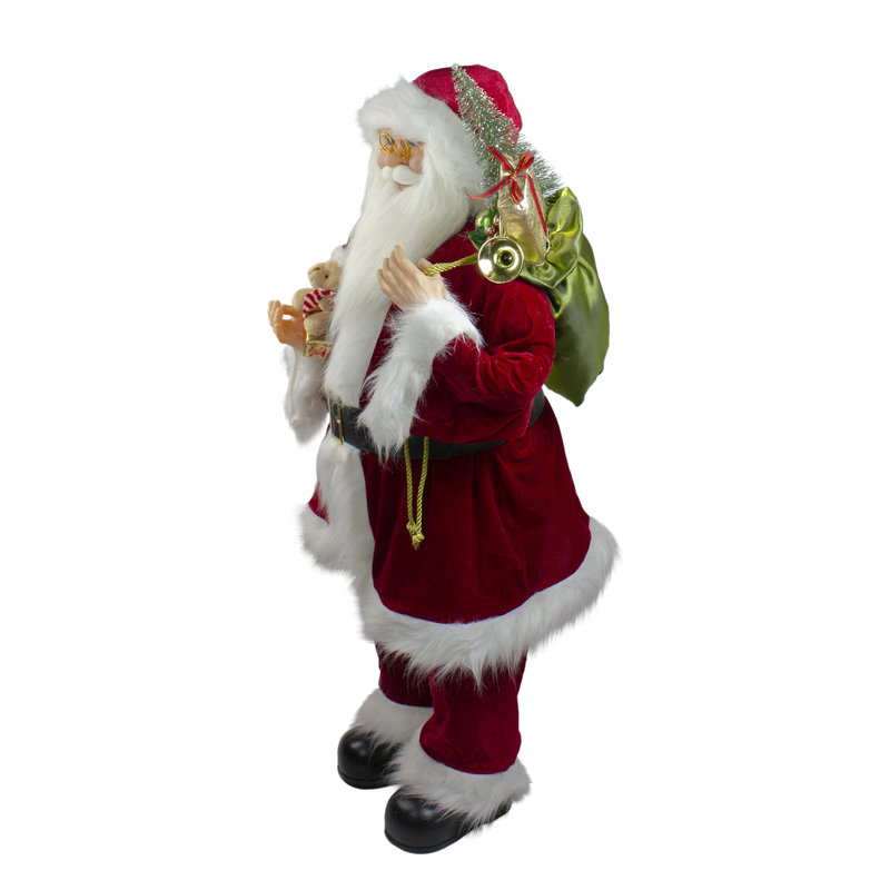 Figurine de père Noël avec sac-cadeau, H 36 po x l 18,5 po x P 10 po