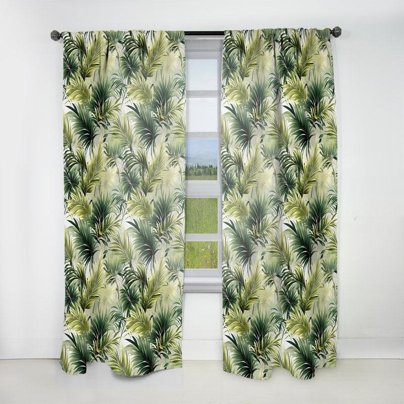 Motif tropical I - rideau en velours tropical - obscurcissant - 1 panneau, L 52 po x L 84 po