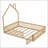 Wood Full Size House Platform Bed With Guardrail, Natural And Durable For Safe And Comfortable Sleep-309391258