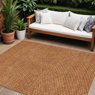 Tapis intérieur lavable à pois brun 9 pi x 12 pi