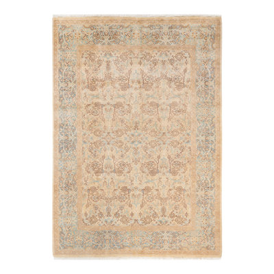 Tapis unique en laine noué à la main 6 pi 3 po x 8 pi 9 po nouvel âge Hayner