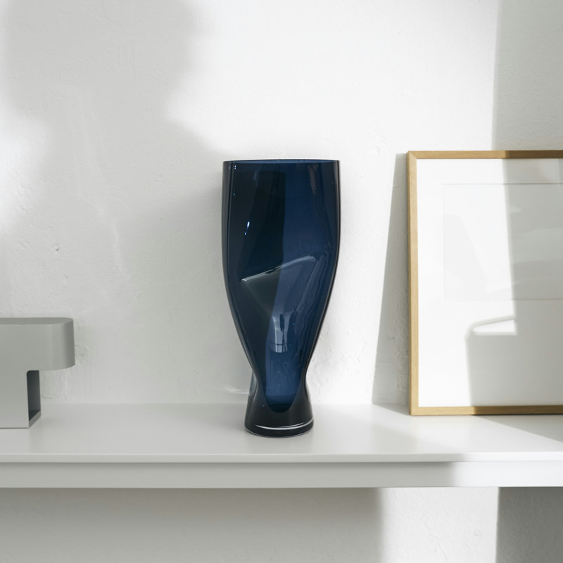 Squeeze Handcrafted Table Vase, Blue