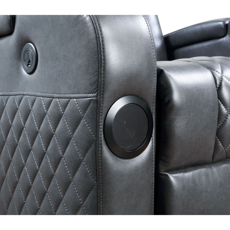 Fauteuil inclinable électrique gris foncé avec Bluetooth