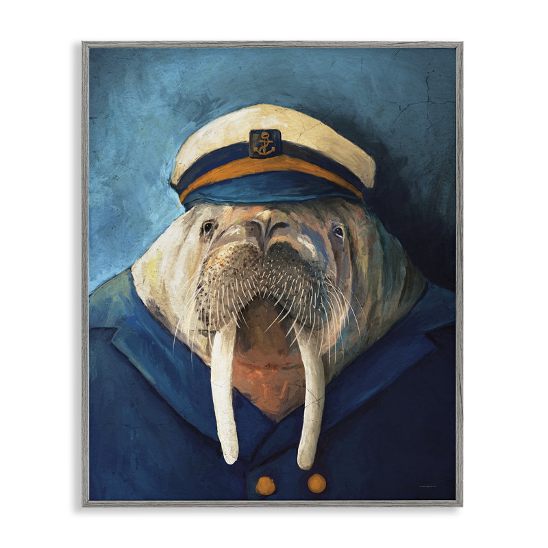 «Sailor Captain Walrus», estampe numérique, design par Kamdon Kreations, H 20 po x l 16 po, Estampe numérique Farmhouse