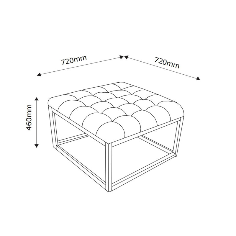 Aairah 72cm Wide Tufted Square Cocktail Ottoman, Midnight Blue