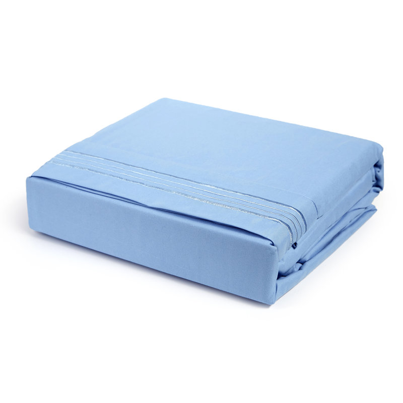 Microfiber Polyester Sheet Set, Blue, King Sheet Set + Fitted Sheet + 2 Pillowcases