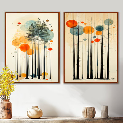 Silhouettes de forêt de pins de Summer Valley - Décoration murale en pin (lot de 2)