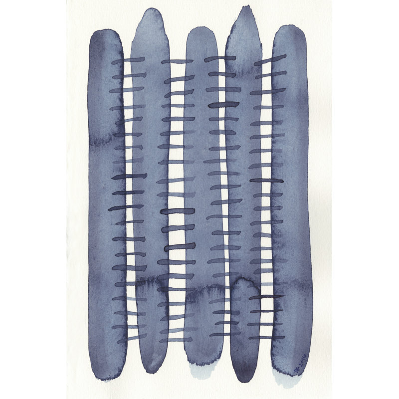 Indigo Stitchy II by Nikki Galapon - Wrapped Canvas Print, 91cm H x 61cm W x 3.8cm D