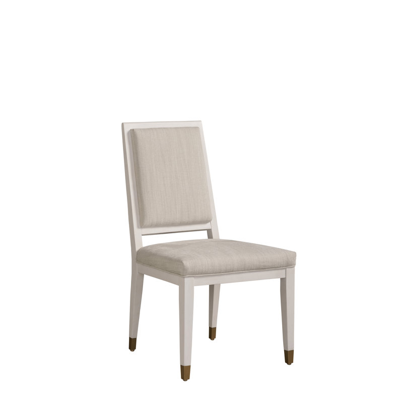 Gray Upholstered Transitional Wood Side Chair