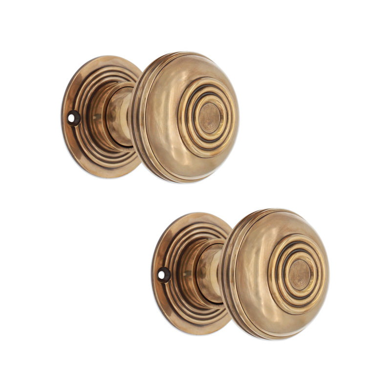 Bloxwich Large 60mm Rim/Mortice Door Knob, Aged Brass