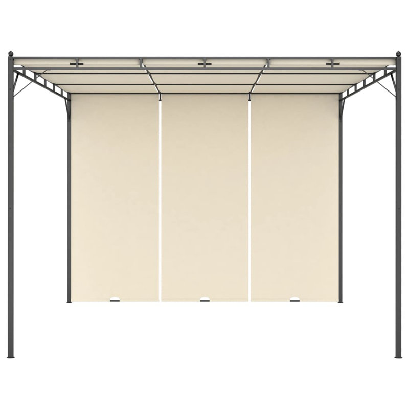 Fyllia Garden Gazebo with Side Curtain 3x3x2,25m, Cream