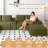 Chifley Modular U-Shaped Boneless Sectional,Cup Holders,USB Charge, with 2 Ottoman Green Corduroy Couch-944902563