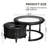 Modern Nesting Coffee Table Set With Glass And Solid Wood Frame