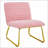 One White minimalist armless sofa chair with plush cushion and backrest paired-993164508