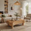 Table basse à plateau relevable pour salon 42 po - Rangement caché à panneau cannelé-863116551